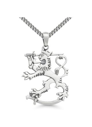 Finnish Lion Silver Necklace Oxidized SLR-40X/50cm