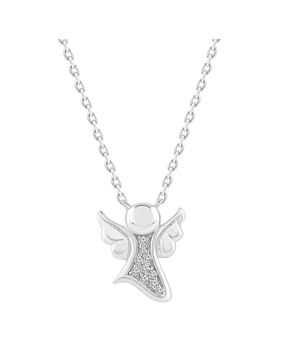 Lykken Elegance white gold angel diamond necklace 0.03 ct