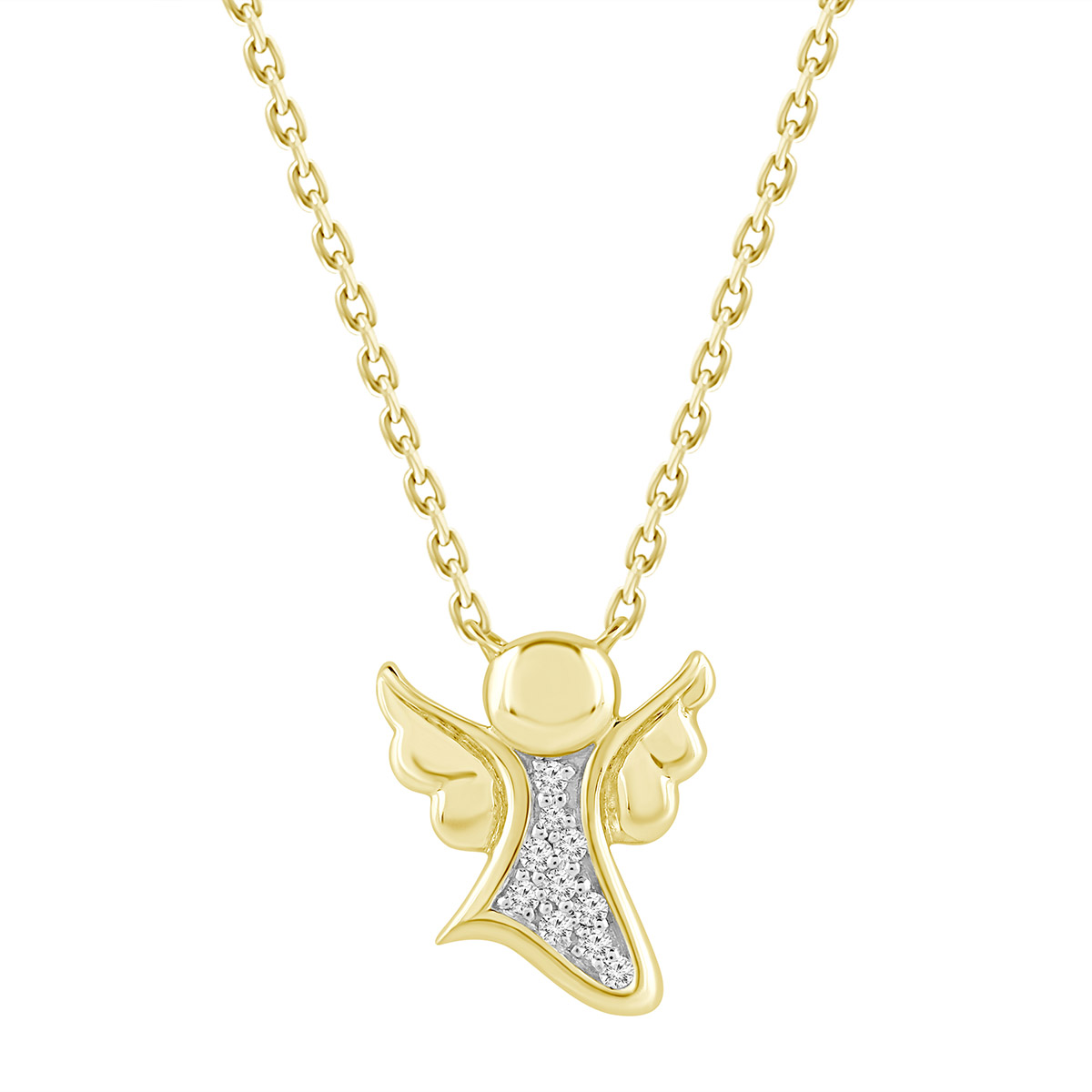 Lykken Elegance gold angel diamond necklace 0.03 ct