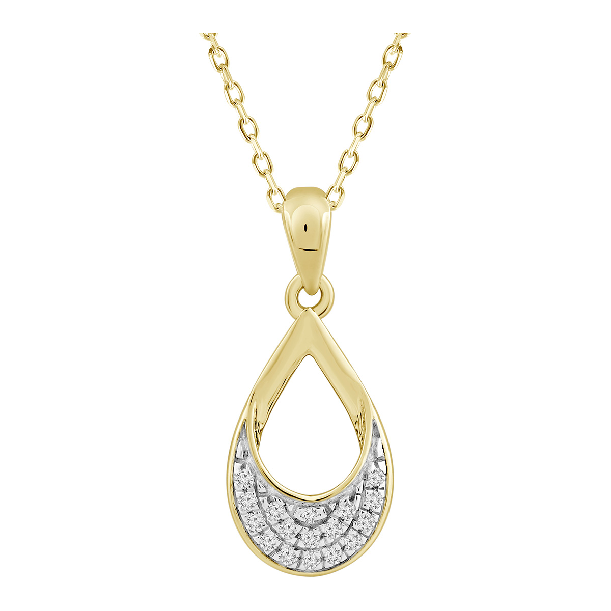 lykka elegance yellow gold diamond pendant x 0.05 ct