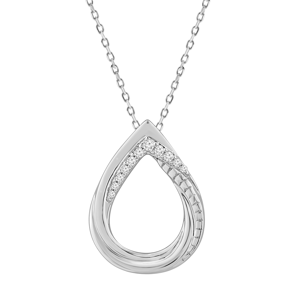 Lykka Elegance white gold diamond necklace drop 42+3cm  