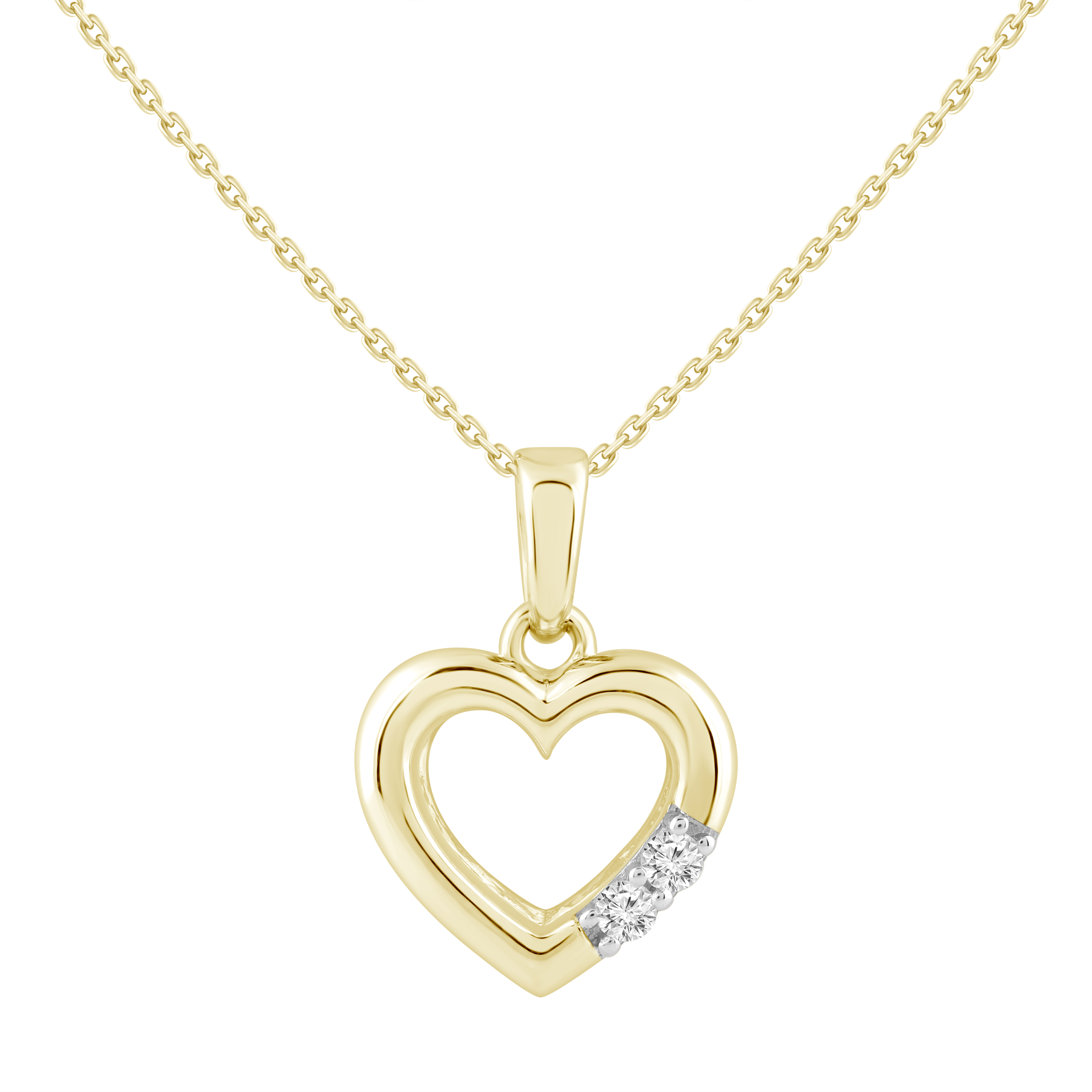 Lykka Elegance yellow gold diamond necklace heart
