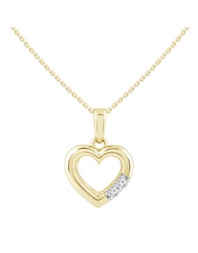 Lykken Elegance yellow gold diamond necklace heart