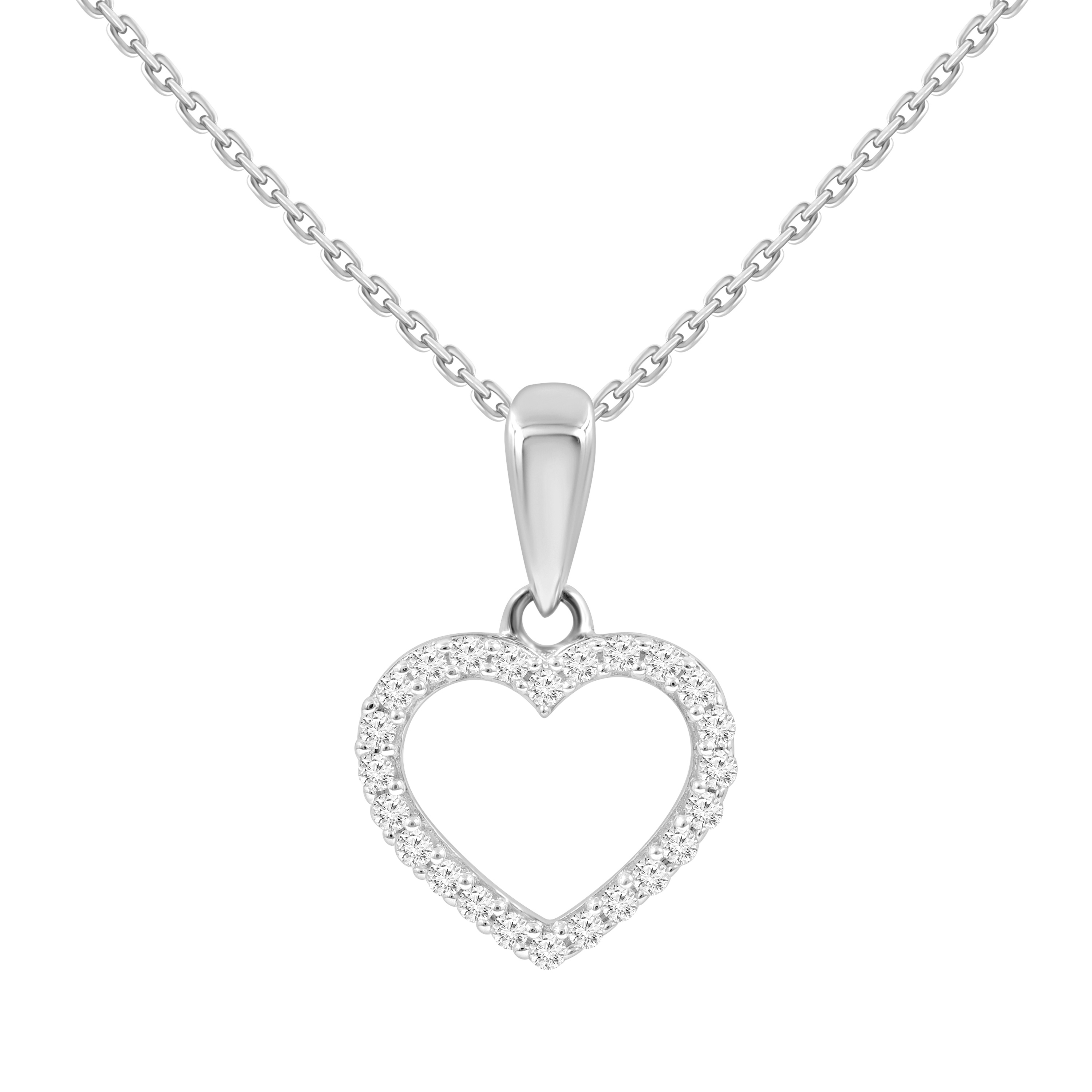 Lykka Elegance white gold diamond necklace heart