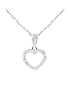 Lykken Elegance white gold diamond necklace heart