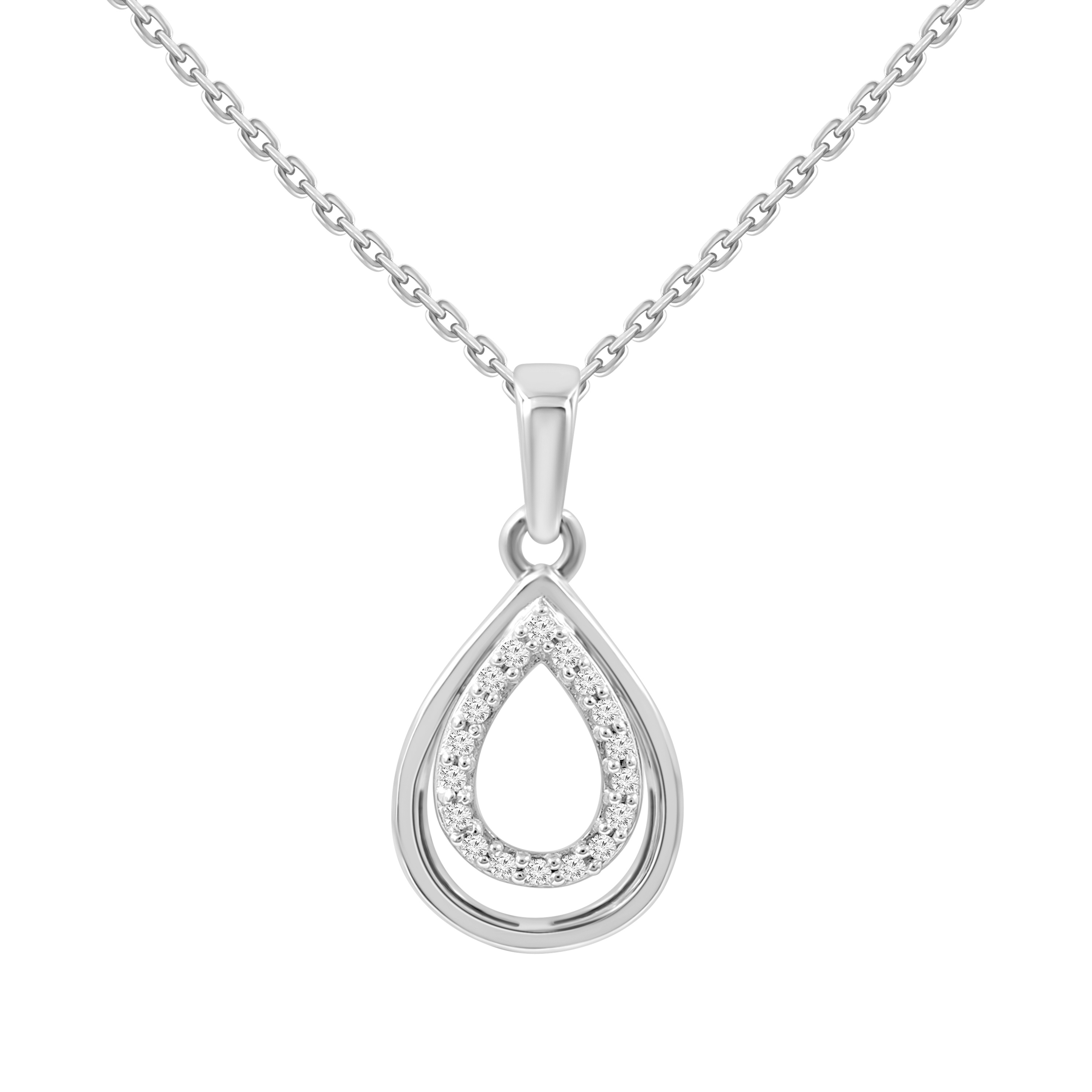 Lykka Elegance white gold diamond necklace drop