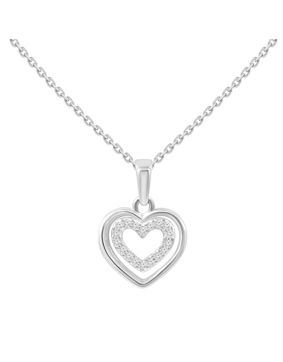 Lykken Elegance white gold diamond necklace heart