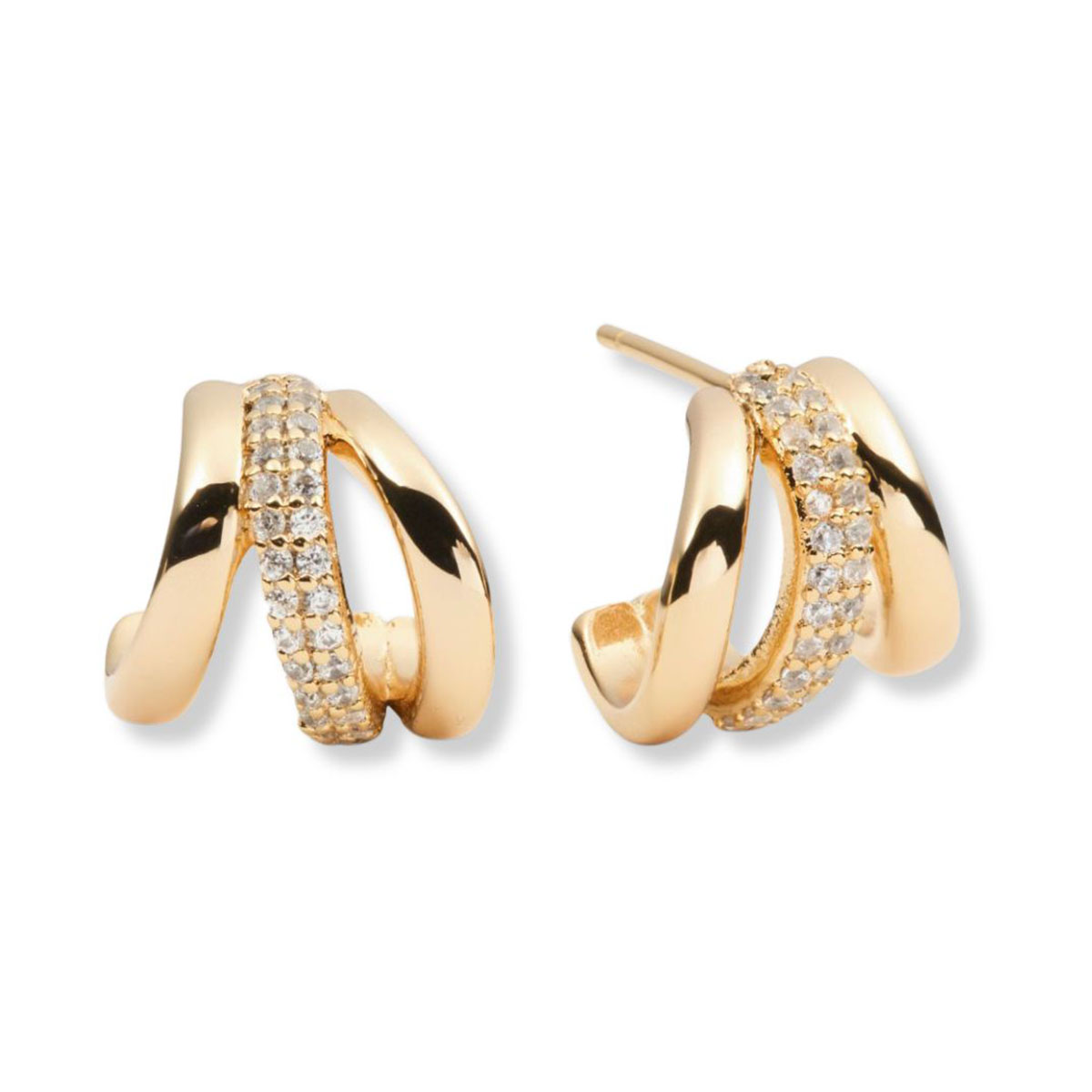 Sparv Windflow earrings gold-plated 19920101