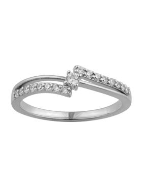 Lykken Elegance white gold diamond ring heart curve 0.21 ct
