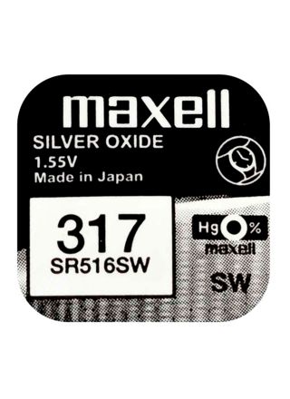Maxell SR516SW silver oxide battery 317