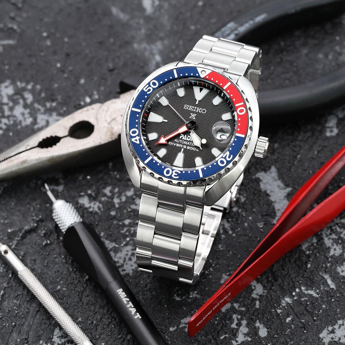 MiLTAT Super 3D Oyster steel band for Seiko Mini Turtle SS201820B073 watchesonline