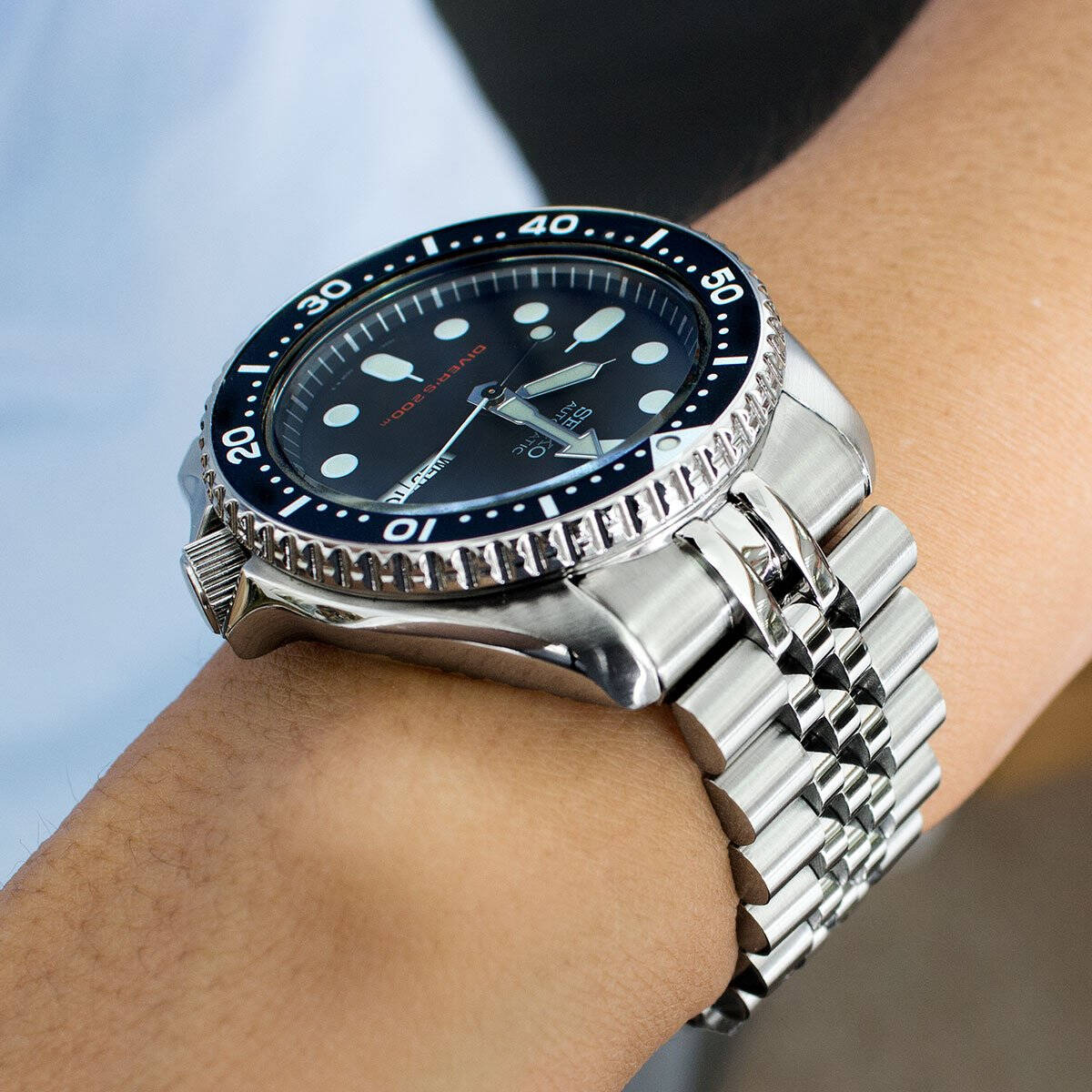 MiLTAT Super 3D Jubilee Brushed steel band for Seiko SKX SS221803B020 watchesonline