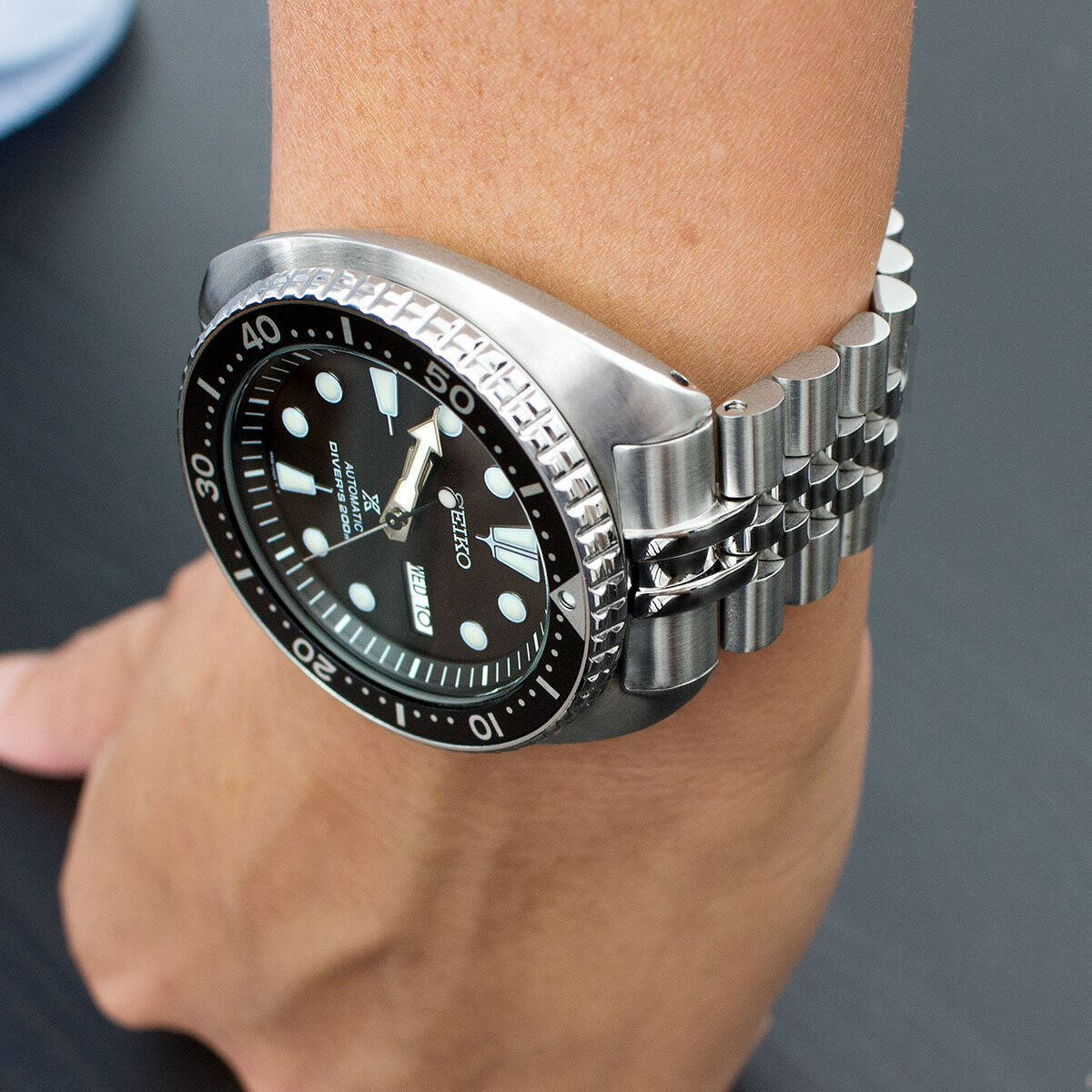 MiLTAT Super 3D Jubilee Brushed steel band for Seiko Turtle SS221820B046 watchesonline