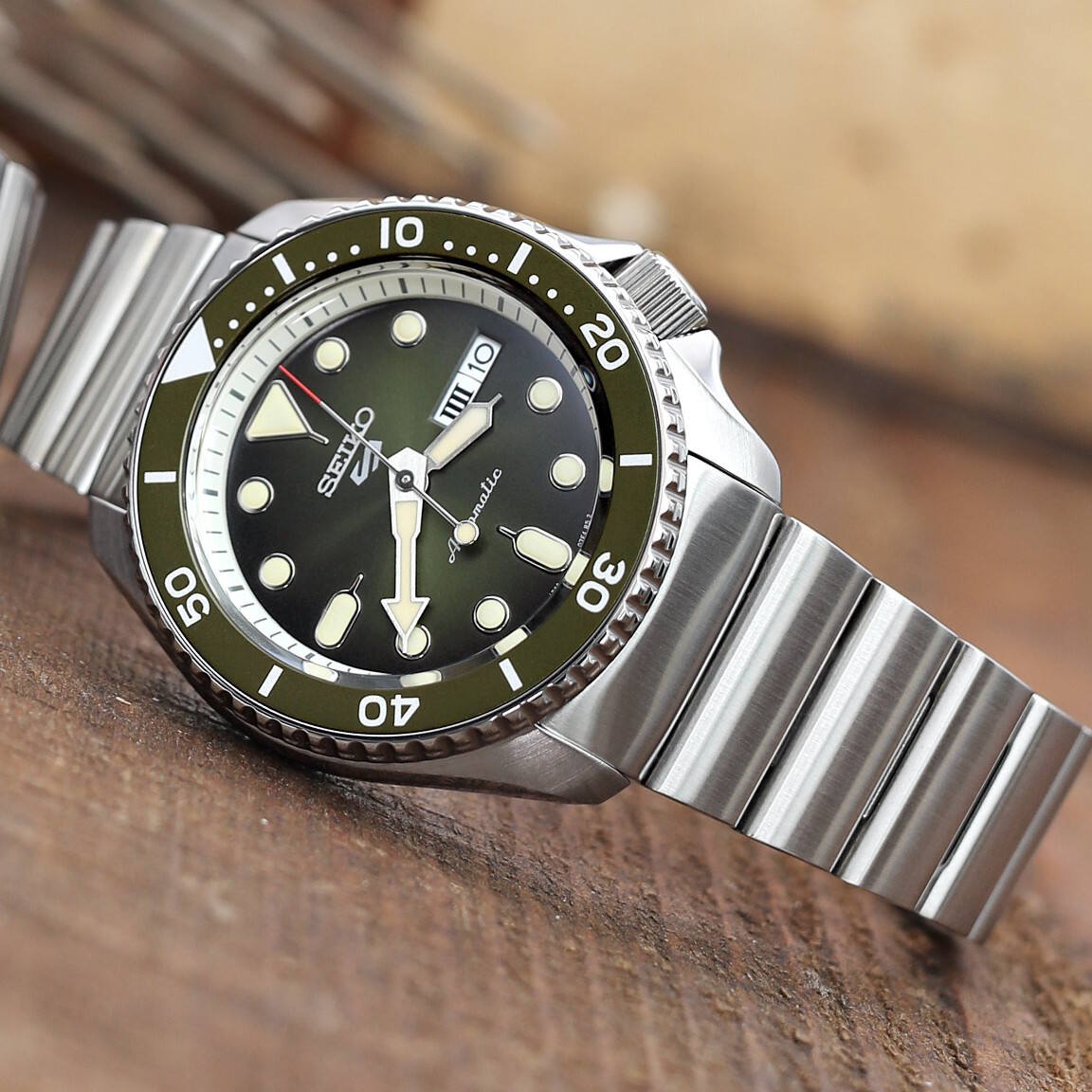 MiLTAT Bandoleer steel strap for Seiko 5 series SS221820B102 S5 watchesonline
