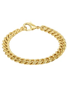 Ace of Spades IP Gold Curb Chain Bracelet Miami Cuban 8 mm SSB-8405-8GP