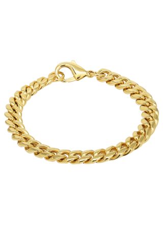 Ace of Spades IP Gold Curb Chain Bracelet Miami Cuban 8 mm SSB-8405-8GP