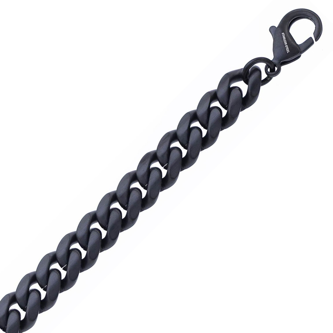 Ace of Spades Black Curb Chain Bracelet Miami Cuban 10 mm SSB-8405BK