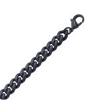 Ace of Spades Black Curb Chain Bracelet Miami Cuban 10 mm SSB-8405BK