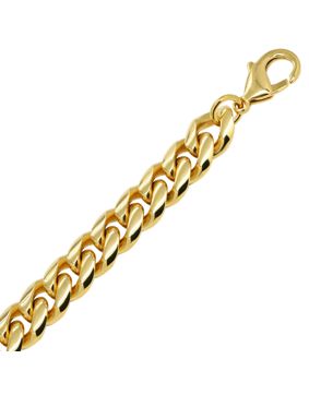 Ace of Spades IP Gold Curb Chain Bracelet Miami Cuban 10 mm SSB-8405GP