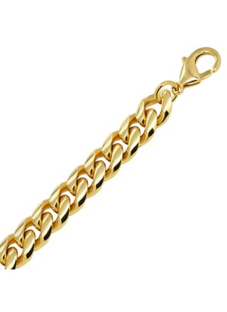 Ace of Spades IP Gold Curb Chain Bracelet Miami Cuban 10 mm SSB-8405GP