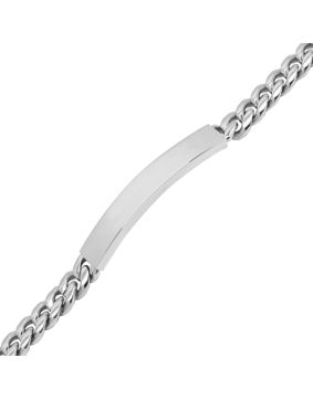 Ace of Spades Curb Chain Bracelet with Plate Miami Cuban 8 mm SSB-8411-8P