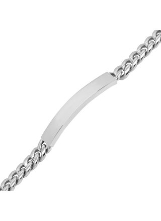 Ace of Spades Curb Chain Bracelet with Plate Miami Cuban 8 mm SSB-8411-8P