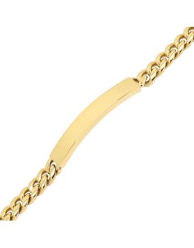 Ace of Spades IP Gold Curb Chain Bracelet with Plate Miami Cuban 8 mm SSB-8411-8GP