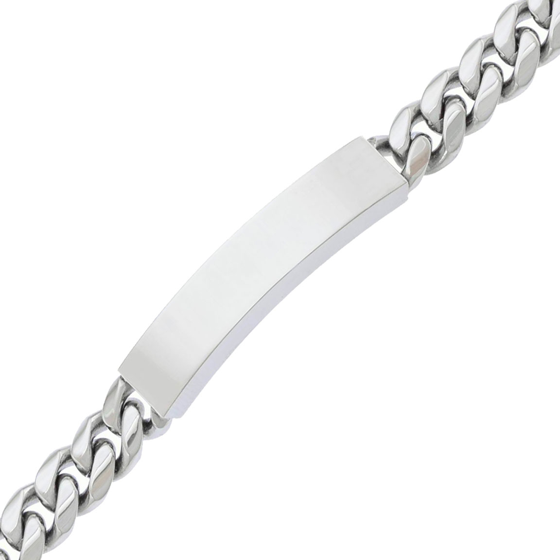Ace of Spades Curb Chain Bracelet with Plate Miami Cuban 10 mm SSB-8411P