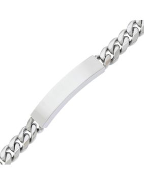 Ace of Spades Curb Chain Bracelet with Plate Miami Cuban 10 mm SSB-8411P