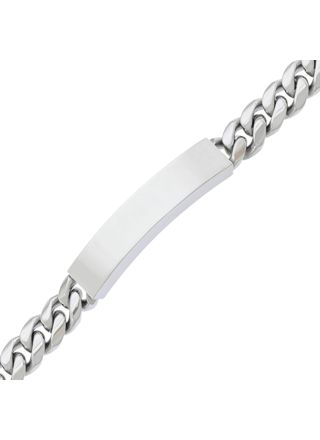 Ace of Spades Curb Chain Bracelet with Plate Miami Cuban 10 mm SSB-8411P