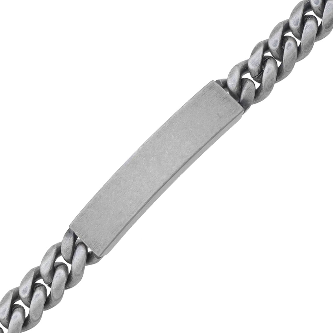 Ace of Spades Antique Coated Curb Chain Bracelet with Plate Miami Cuban 10 mm SSB-8411PAN