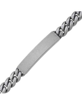Ace of Spades Antique Coated Curb Chain Bracelet with Plate Miami Cuban 10 mm SSB-8411PAN