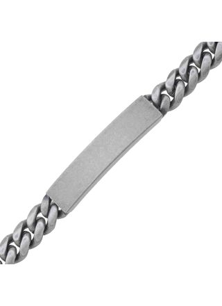 Ace of Spades Antique Coated Curb Chain Bracelet with Plate Miami Cuban 10 mm SSB-8411PAN