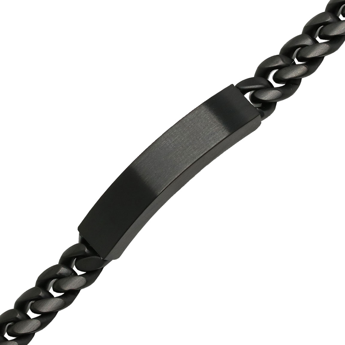Ace of Spades Black Curb Chain Bracelet with Plate Miami Cuban 10 mm SSB-8411PBK