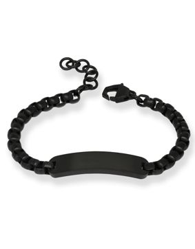 Ace Of Spades plate bar bracelet Black SSB-8644BK/19+3cm