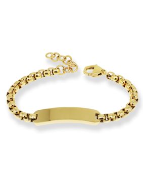 Ace Of Spades plate bar bracelet Gold SSB-8644GP/19+3cm