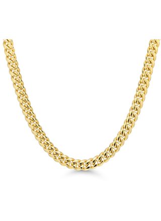 Ace of Spades IP Gold Curb Chain Necklace Miami Cuban 8 mm SSN-8405-8GP