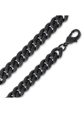Ace of Spades Black Curb Chain Necklace Miami Cuban 10 mm SSN-8405BK