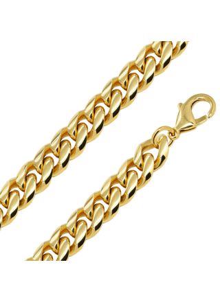 Ace of Spades IP Gold Curb Chain Necklace Miami Cuban 10 mm SSN-8405GP