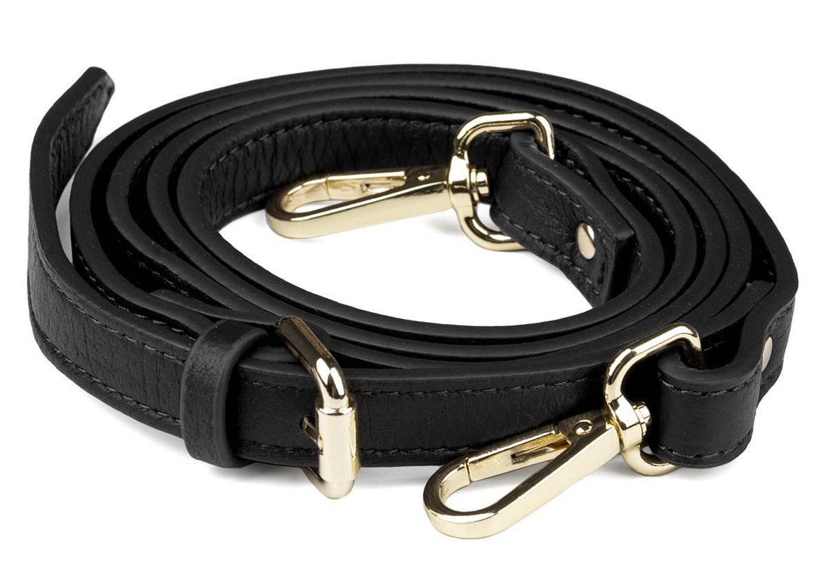 Aarni moose leather purse strap black/gold