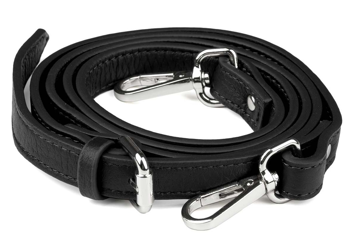 Aarni moose leather purse strap black/silver