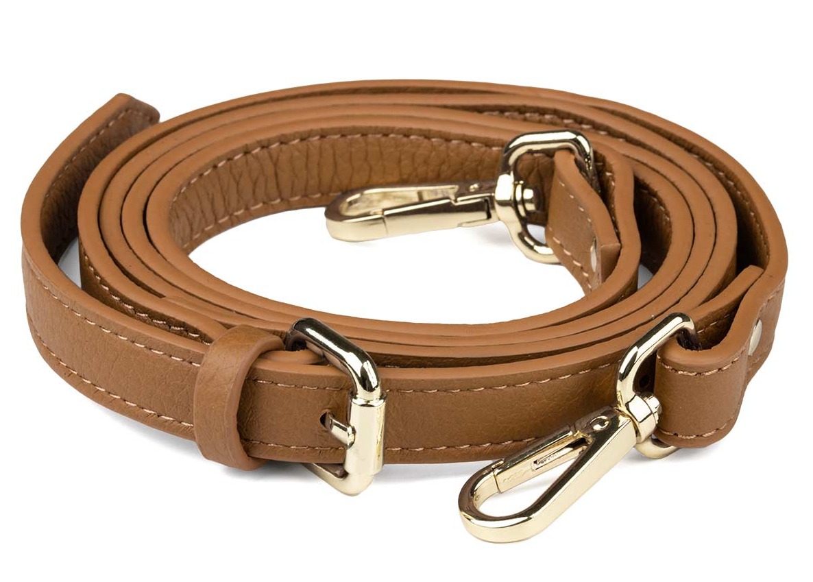 Aarni moose leather purse strap cognac/gold