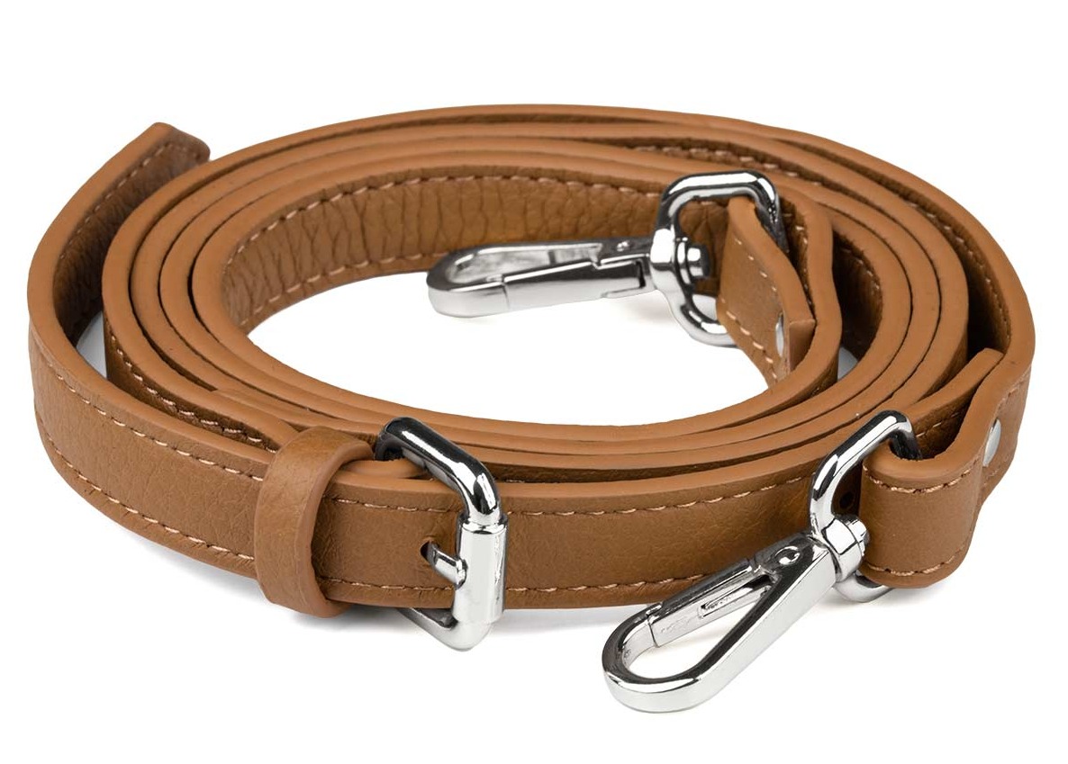 Aarni moose leather purse strap cognac/silver