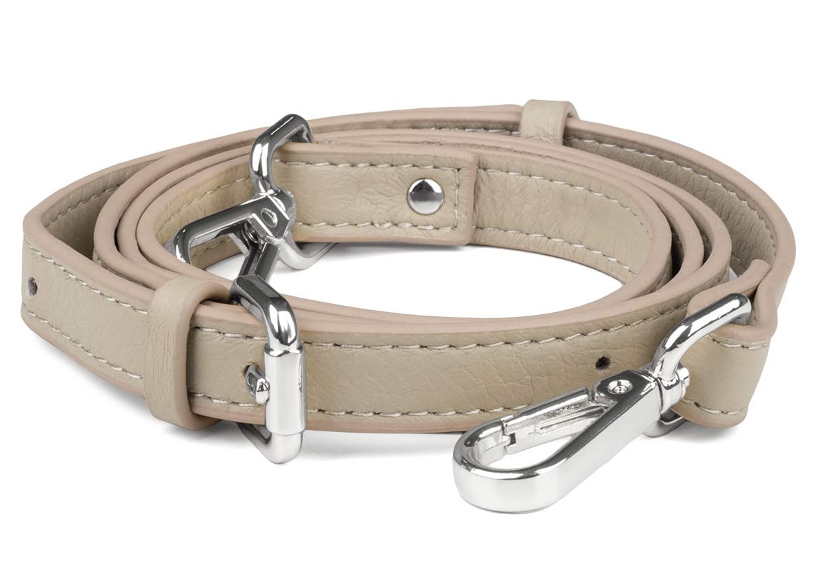 Aarni moose leather purse strap taupe/silver