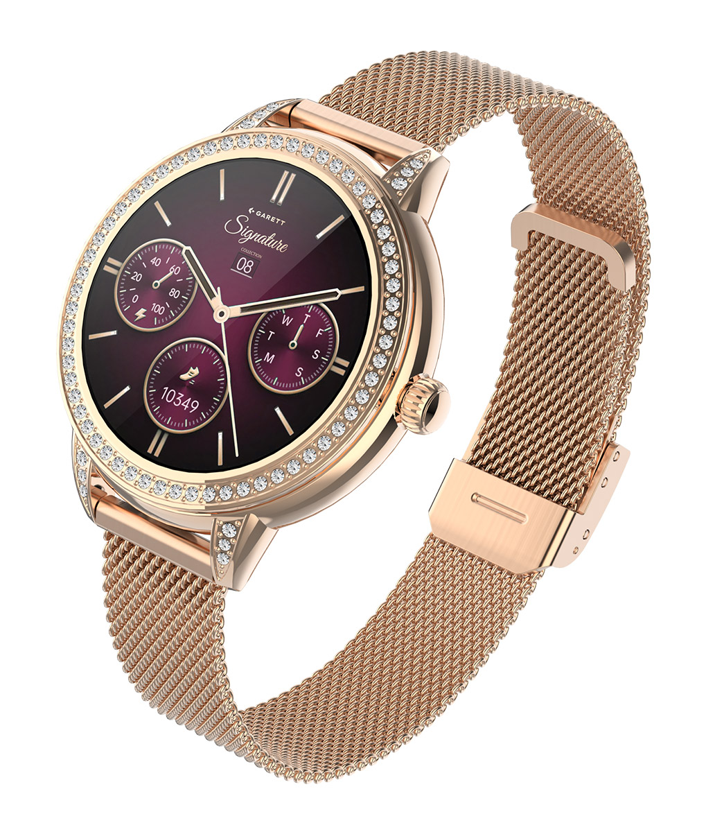 Garett Signature Stella Rose Gold Mesh smartwatch