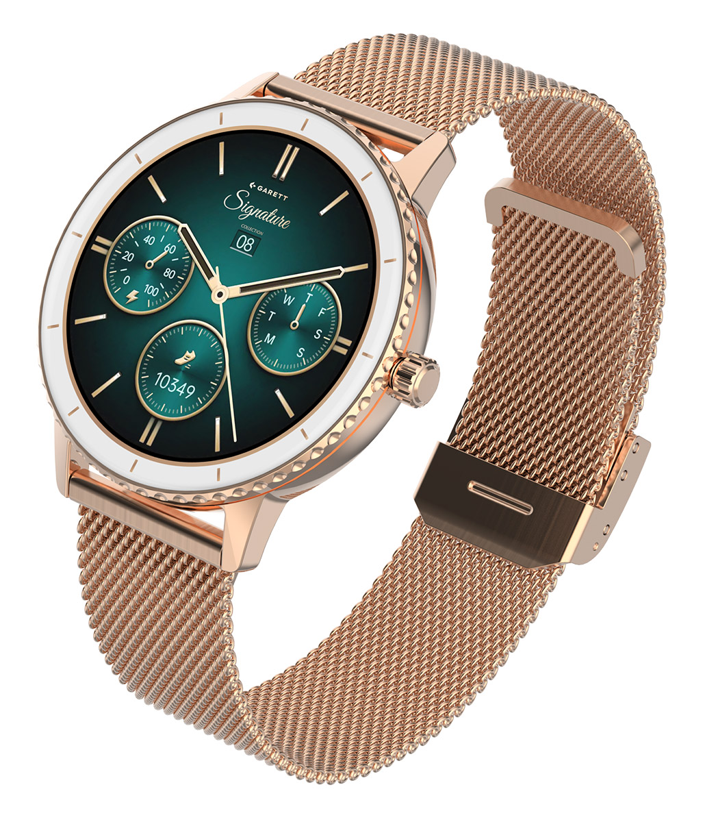 Garett Signature Grace Rose Gold Mesh smartwatch