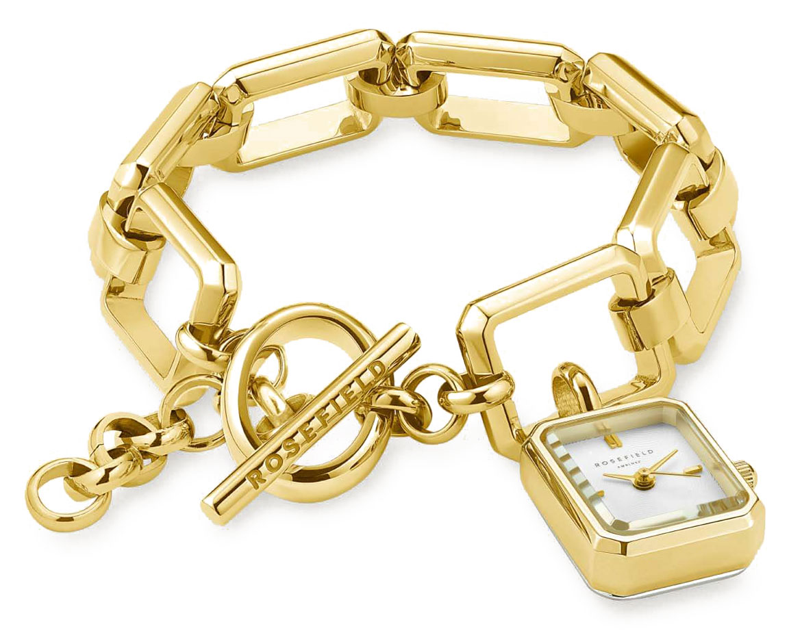 Rosefield The Octagon Charm Chain White Gold SWGSG-O52