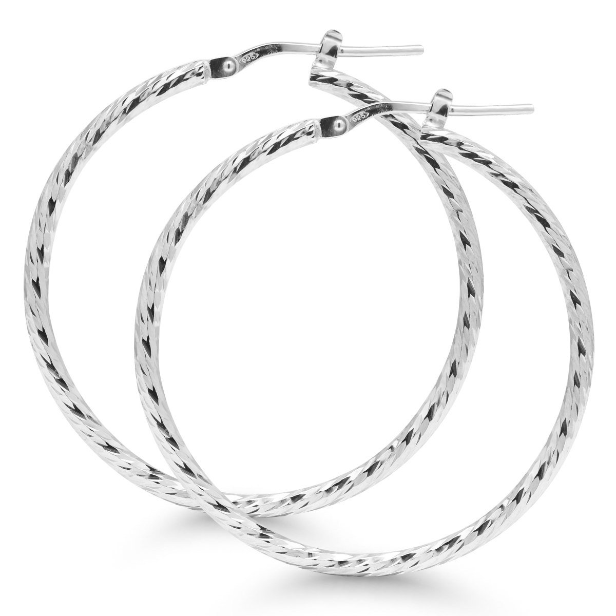 SilverHoops tube diamantcut SX-E0035