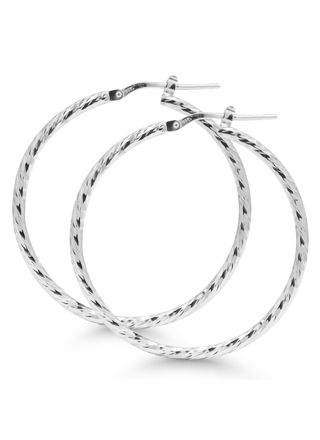 SilverHoops tube diamantcut SX-E0035
