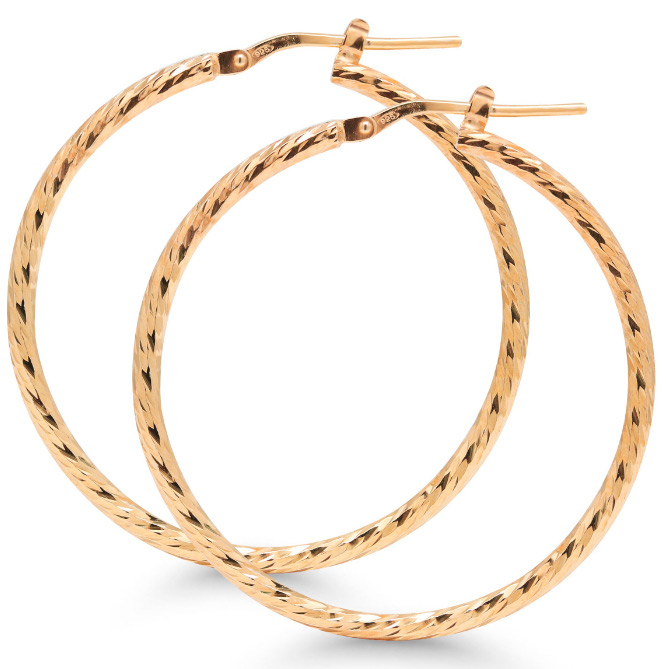 SilverHoops tube diamantcut SX-E0035RG